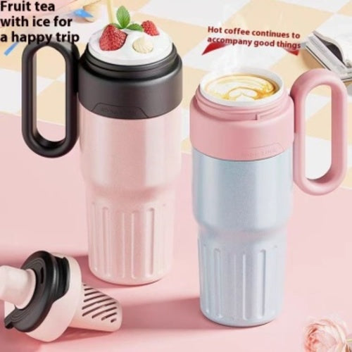 780ml Gradient Double Drink Thermal Mug Coffee Mug With Stainless Steel Lid Thermos Large Capacity Straw Cup For Men And Women